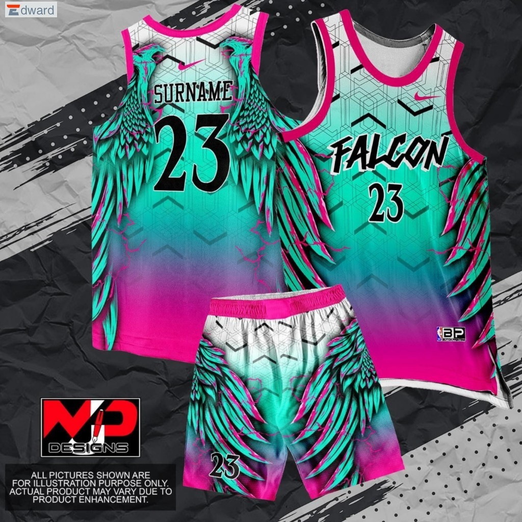 【Edward】FALCON 01 BASKETBALL JERSEY FREE CUSTOMIZE OF NAME AND NUMBER ...