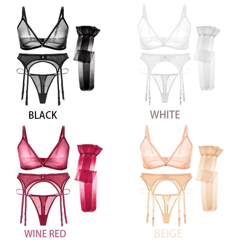 Varsbaby Sexy See-Through Underwear Bra And Panty Set