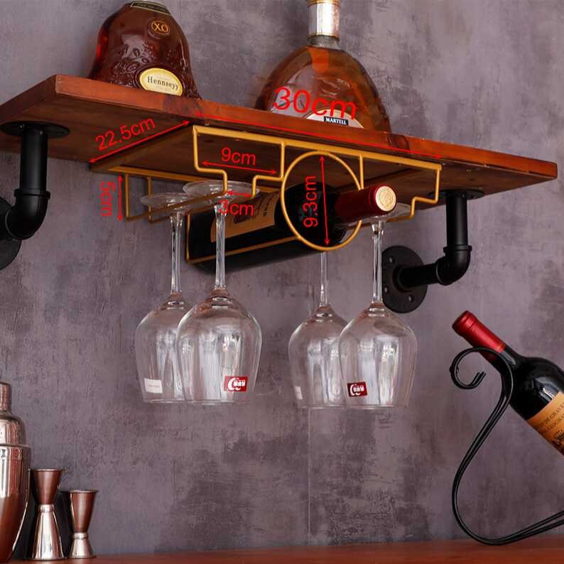 EYLINK Wine Racks,Wall Mounted Wine Rack Hanging Wine Glass Rack Bar Creative Wine Rack Upside Down Goblet Rack Ceiling Decoration Shelf For Bars