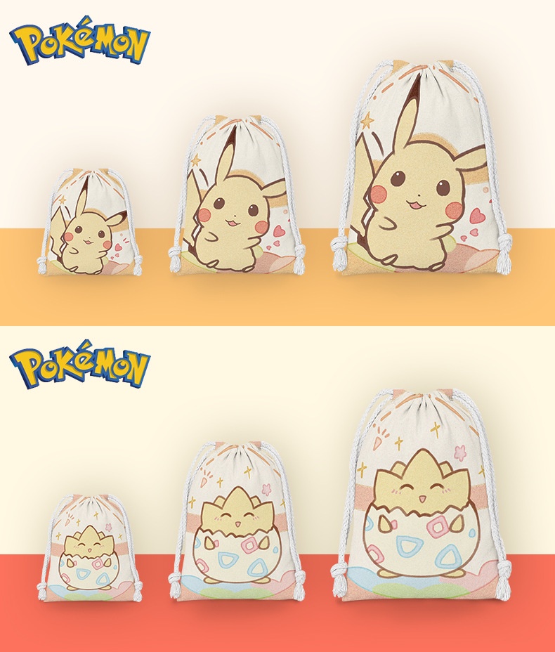 POKEMON Backpack Drawstring Bag Pikachu Series Cartoon Anime Action ...