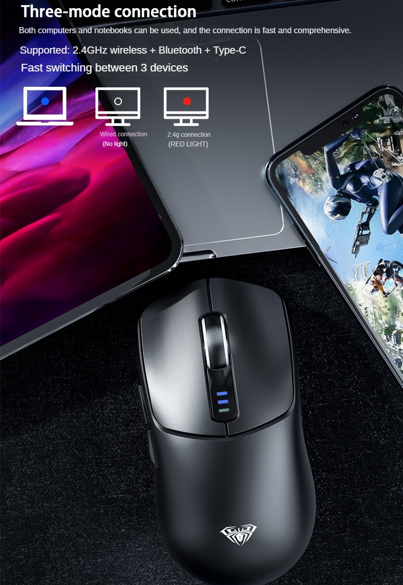 AULA SC580 SC580SE Wireless light weight Mouse Bluetooth 2.4g Three ...