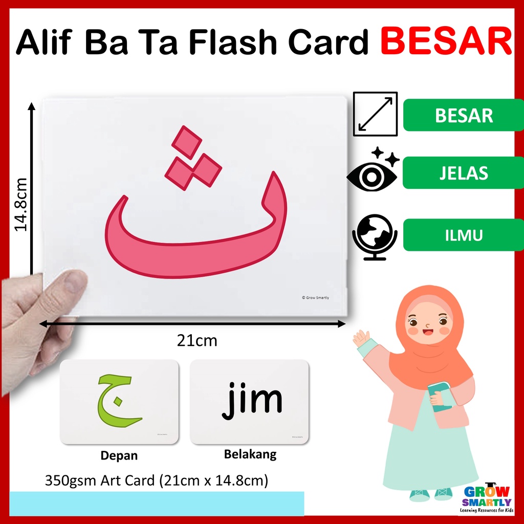 Alif Ba Ta Flash Card for Baby Learning Jawi Easy Ways To Jawi ...