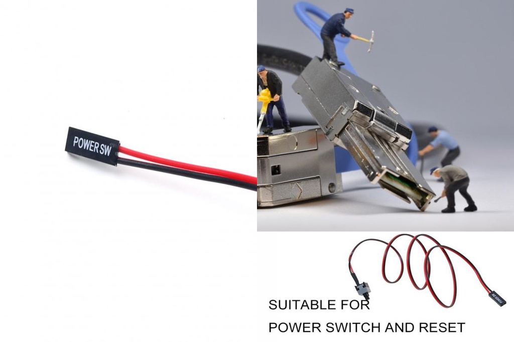 fgDijon Universal Power Line Motherboard Reset On/Off Button ...