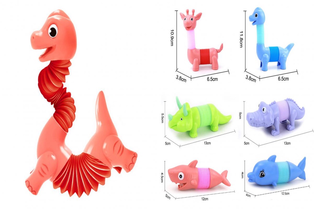 CHEER Safe Dinosaur Tube Fidget Toy Children Gift Kids Dino Animal Pipe ...