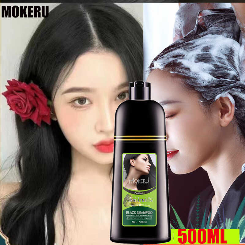Japan MOKERU Natural Hair Dye Shampoo 500MLEffective White Hair Turns