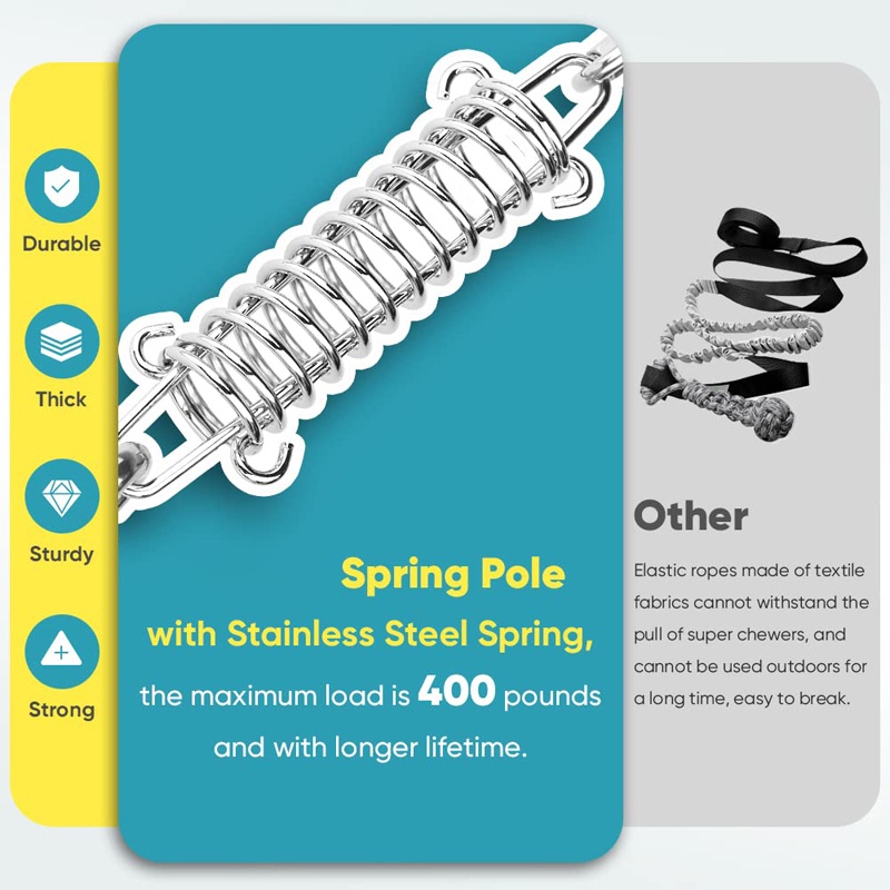 Benepaw Bungee Dog Toys Interactive Exercise Spring Pole Tug Of War Pet ...