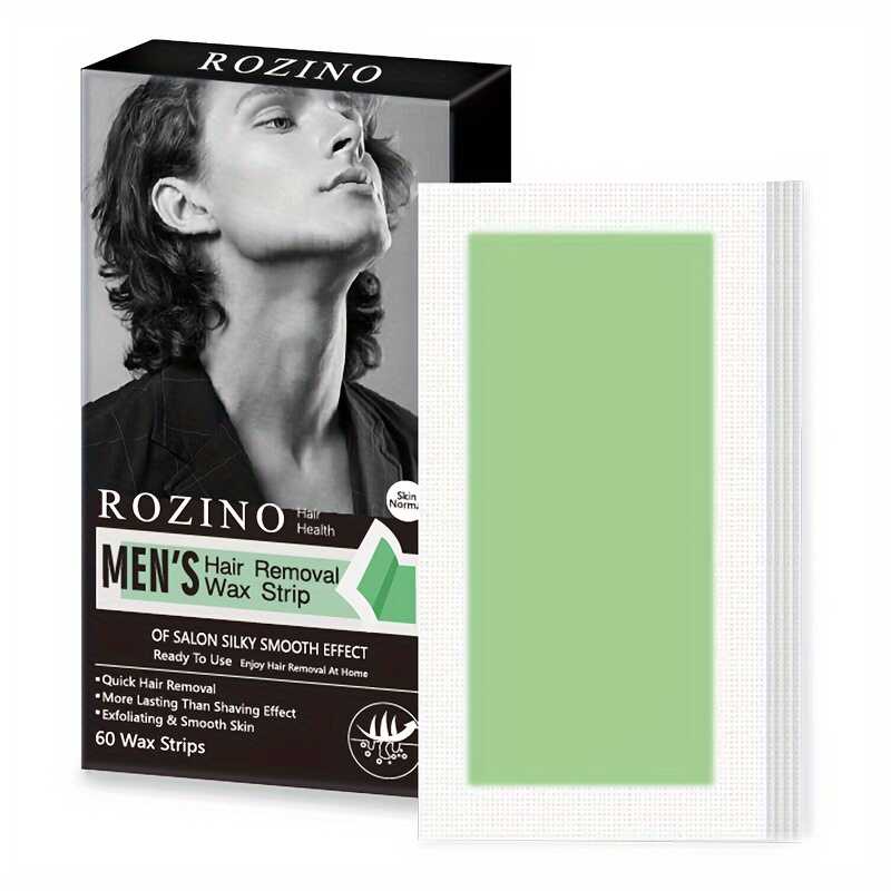 60pcs Lalaki na Pagtanggal ng Hair Wax Strip, Waxing Paper Para