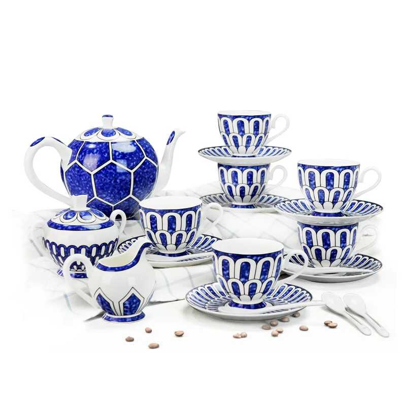 European Style Bone China Tea Set Coffee Cup Set Simple Afternoon Black ...