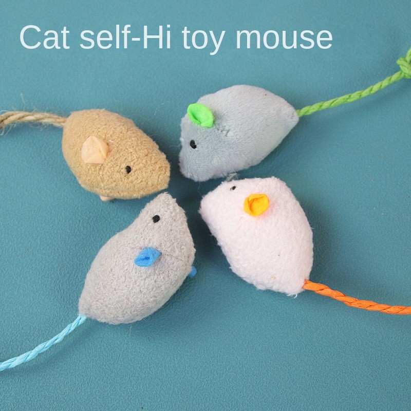Picture of 3pcs Cat Catnip Mice Toys, Furry Plush for Hunting and Pouncing ...
