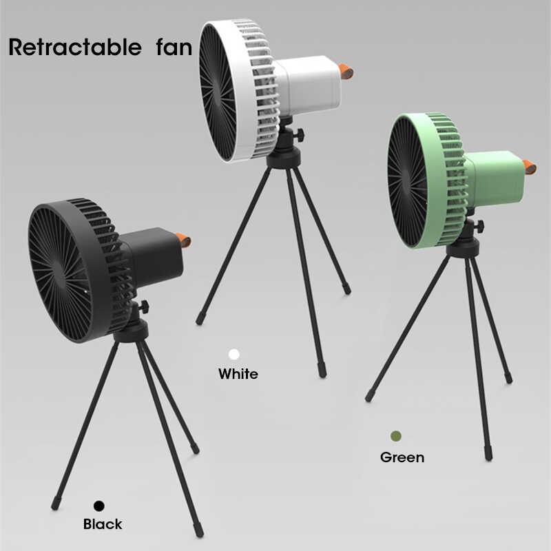 Retractable Camping 10000mAh Rechargeble Portable USB Ceiling Fan ...