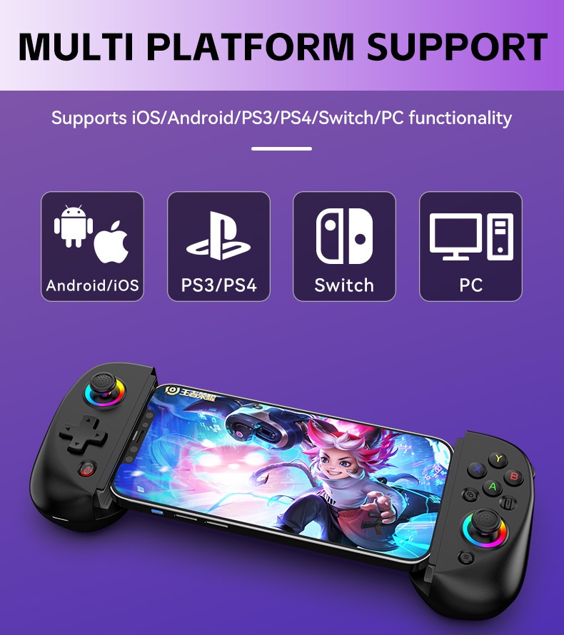 D8 RGB Tablet Controller Wireless Handle for Switch Game Bluetooth ...