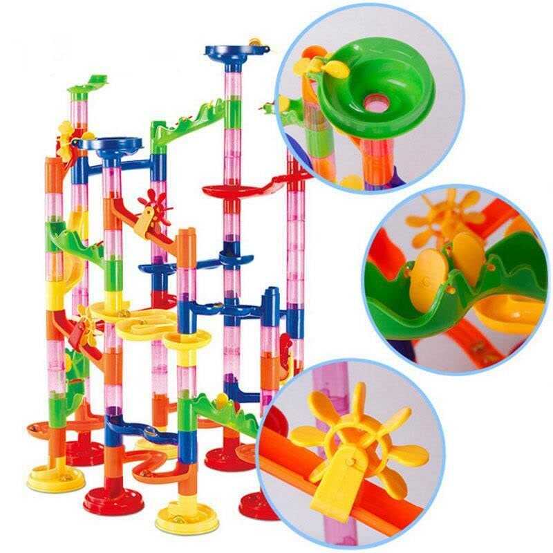 109Pcs Set DIY Construction Marble Run Race Track Building Blocks Kids ...