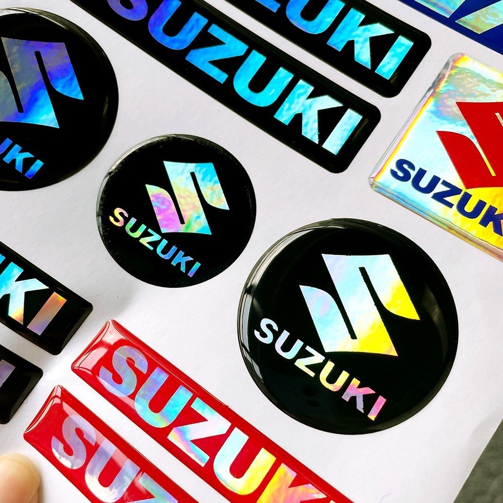 1 Set of 3D Suzuki RGSX ECSTAR Logo Emblem Badge Stickers Laser Rainbow ...