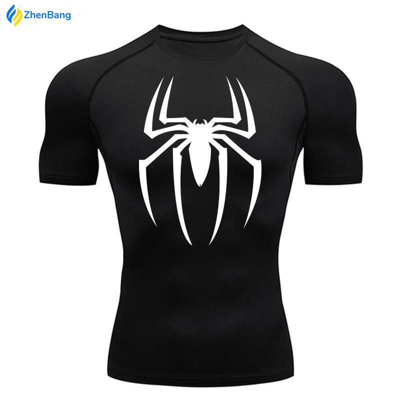 Spiderman 2099 Compression Shirt Short Sleeve Men Running T Shirt Gym ...