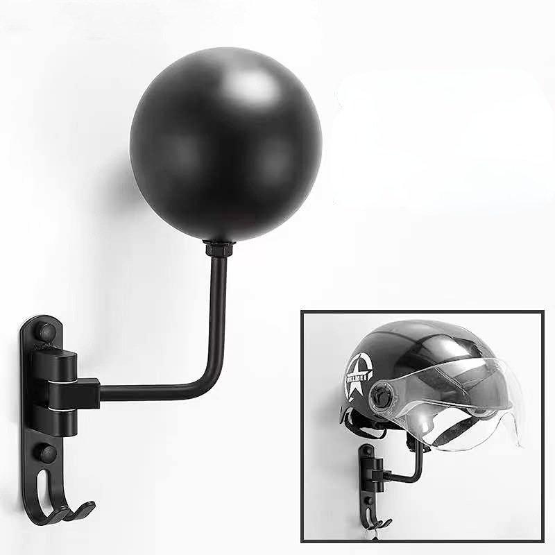 Motorcycle Rack Wall Mounted 180 Degree Rotation Helmet Hanger Display Holder With Double 5097