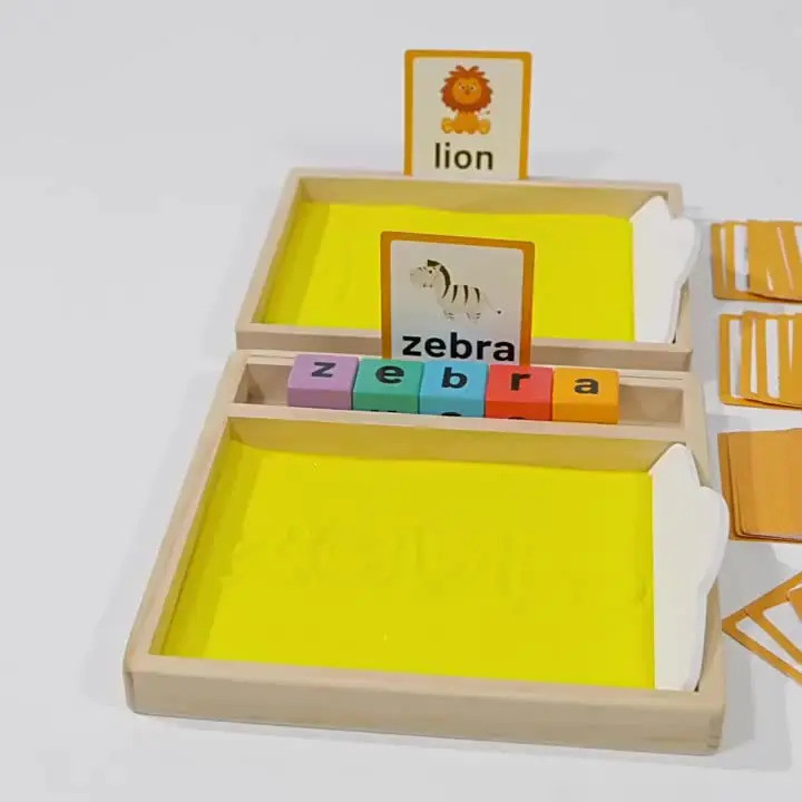Montessori Teaching Aids Wooden Sandbox Letter Strokes Children's Sand ...