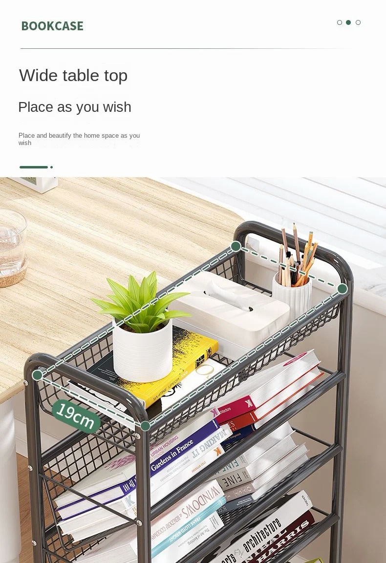Wheeled storage rack Simple student bookshelves on the floor, new ...