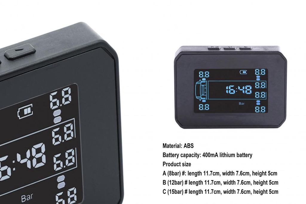 SOU_ Lightweight TPMS Tire Pressure Monitor for Truck Solar Power Tire