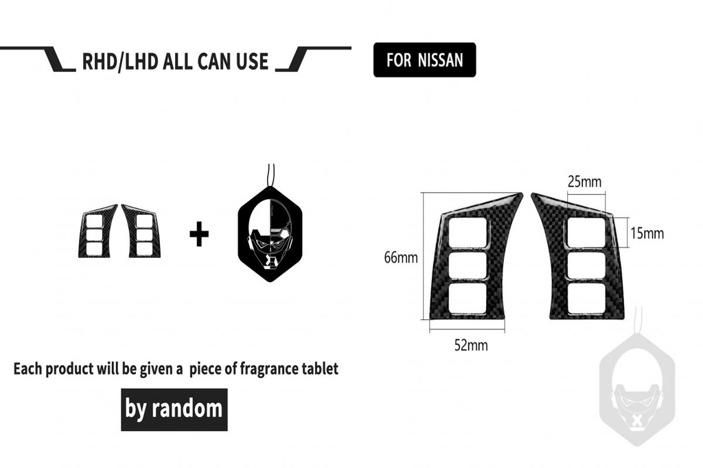 SOU_ 2Pcs Carbon Fiber Steering Wheel Button Sticker Car Carbon Fiber