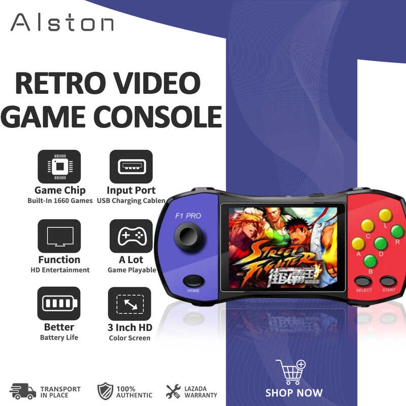 Alston Portable F1 PRO NEW Game Console Retro Video Game Console 1660 ...