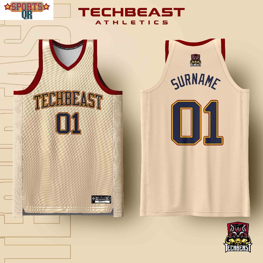 (QR SPORTS)Achilles Full Sublimation Basketball Jersey Techbeast ...