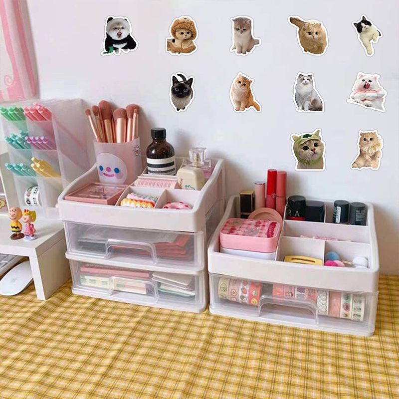 60PCS Cute Kittens Cats MEME Waterproof Stickers For Notebook Laptop ...