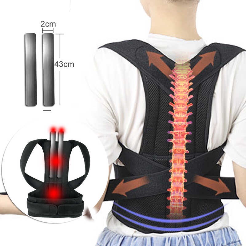 Adjustable Double Pull Shoulder Back Support Posture Corrector Brace ...