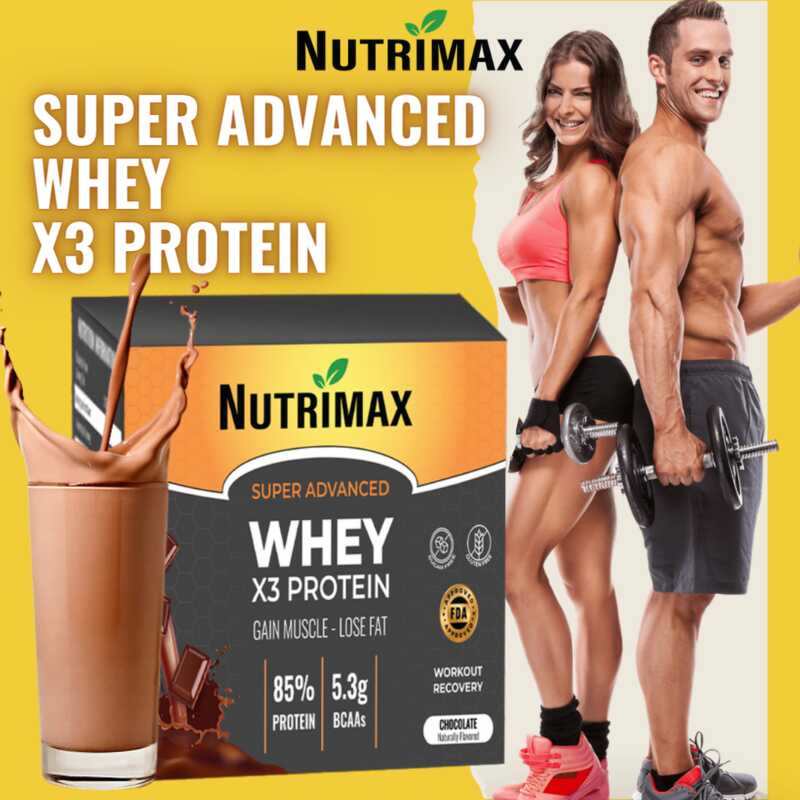 Nutri Max Super Advanced Whey X3 Protein Powder build lean muscle ...