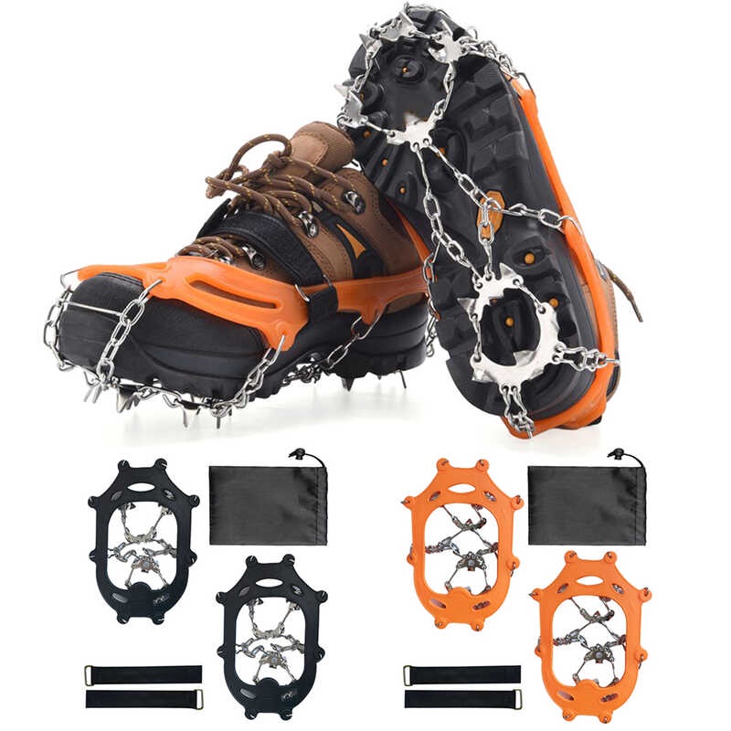 19 Teeth Climbing Crampons Anti-Slip Snow Claw Shoe Covers with Grips ...