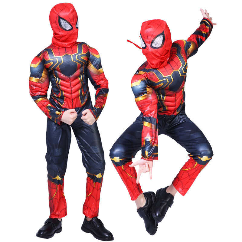 Avergers Spiderman Cosplay For Children Clothing Set Muscle Spider Man ...