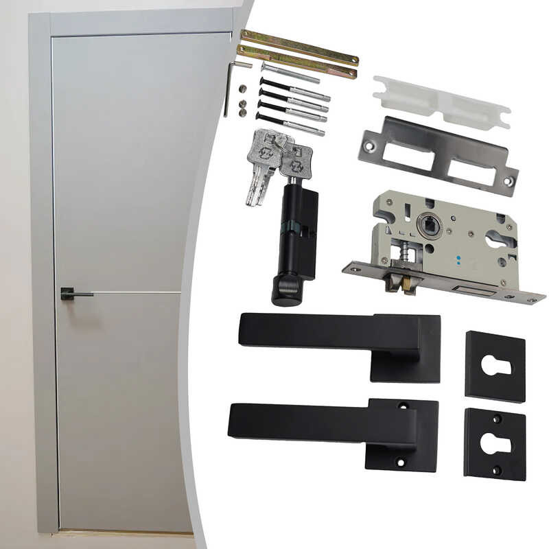 Handle Set Door Lock House Internal Kits Modern Parts Room Split Lock ...