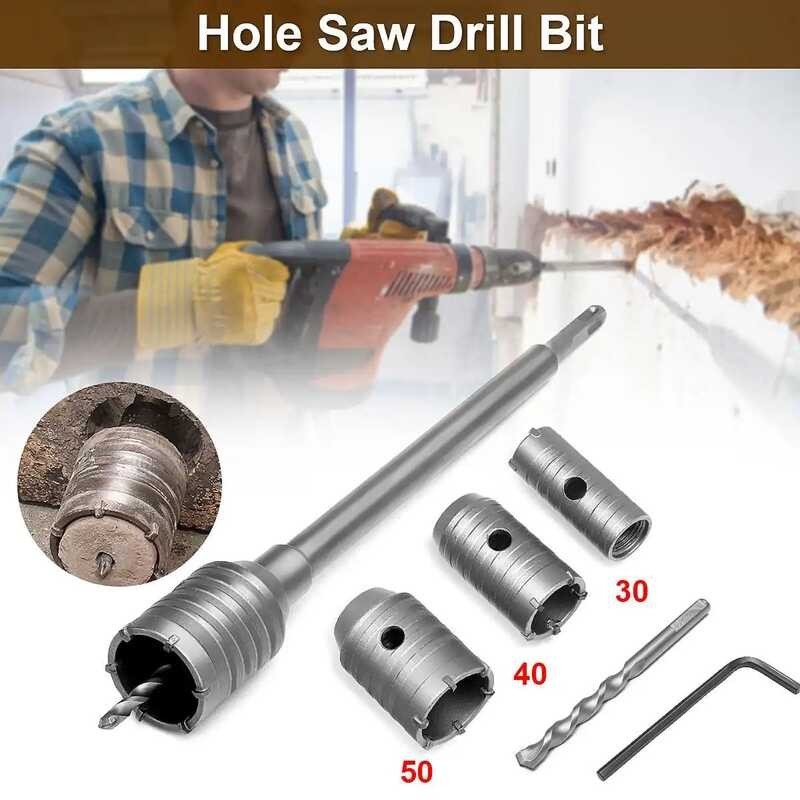 3Pcs 30/40/50Mm SDS Plus Shank Hole Saw Cutter Concrete Cement Stone ...