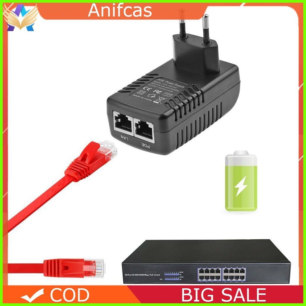 24V 0.5A PoE Injector - Power Over Ethernet Adapter For IP Cameras & Phones