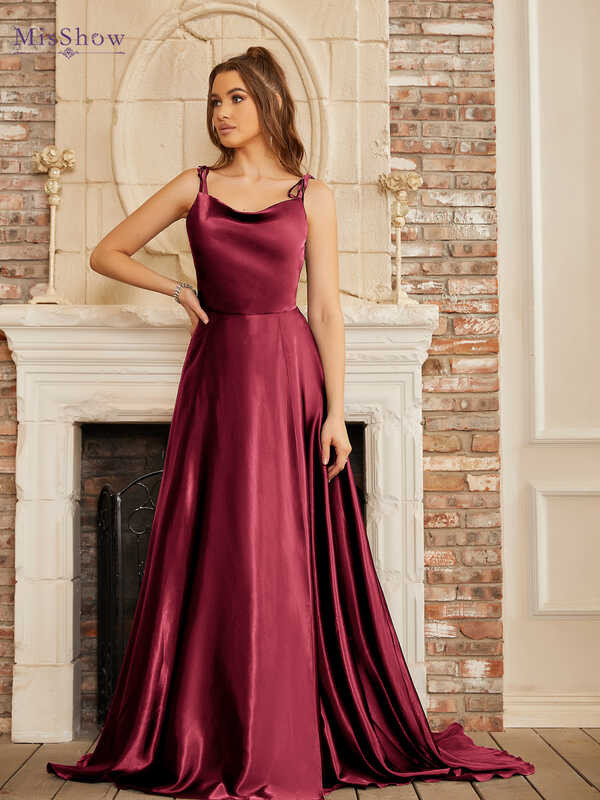 A-line V-Neck Dresses Women Long Sexy Strap High Split Backless Evening ...