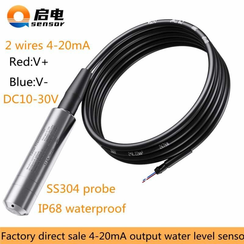 2 wires 4-20mA output hydrostatic level sensor 5M 10M 15M 20M Liquid ...