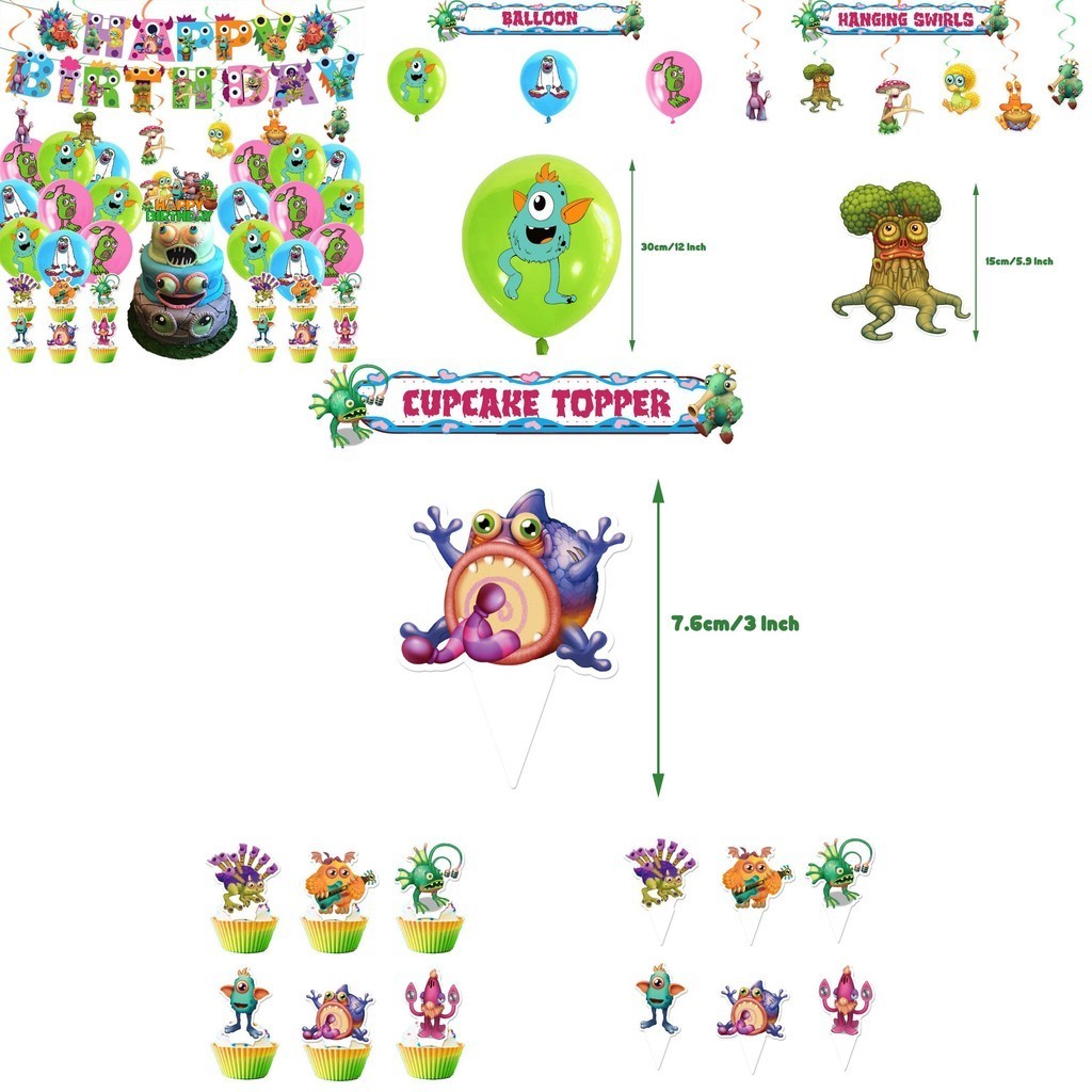 My Singing Monster Party Supplies Balloons Flag Cake And Toppers More