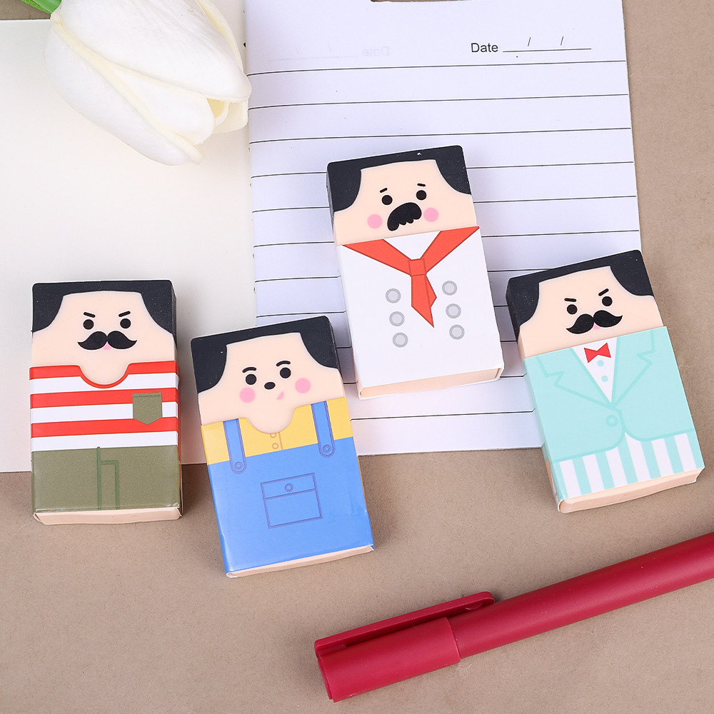 Cartoon Erasers - School Office Supplies - Old Man Shaped- Erasing ...