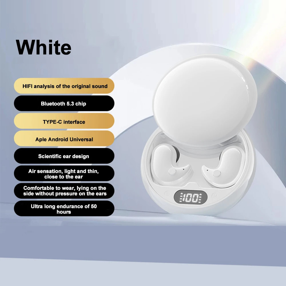 Invisible Sleep Wireless Earphone TWS Bluetooth 5.3 Headphones Hidden ...