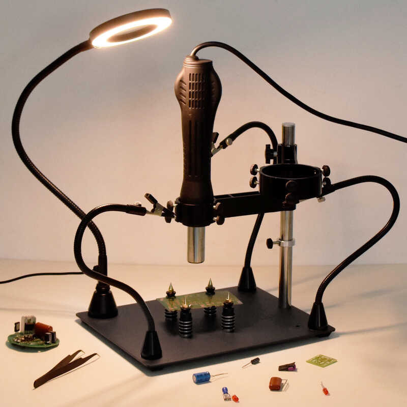 NEWACALOX Magnetic Welding Third Hand Helper Hands Heat Gun Stand PCB ...