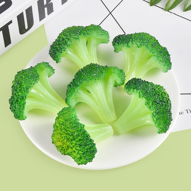 6 PCS Artificial PVC Cauliflower Broccoli Slices Model Simulated Fake ...