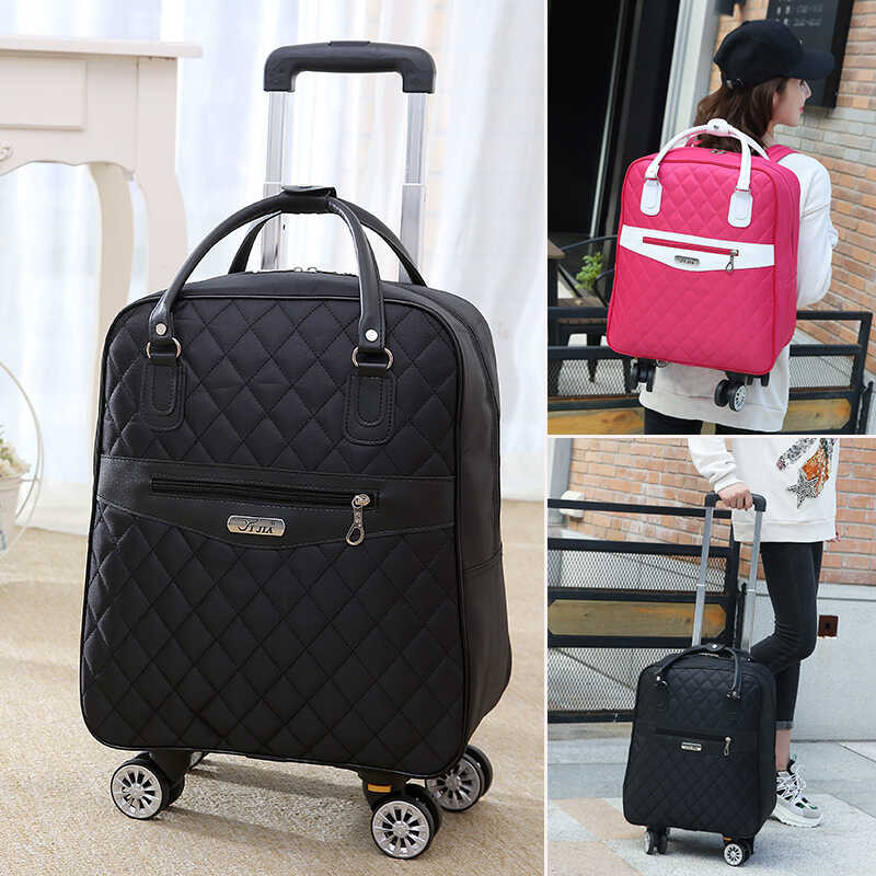 Short-Distance Travel Bag Trolley Backpack Kababaihan Backpack ...