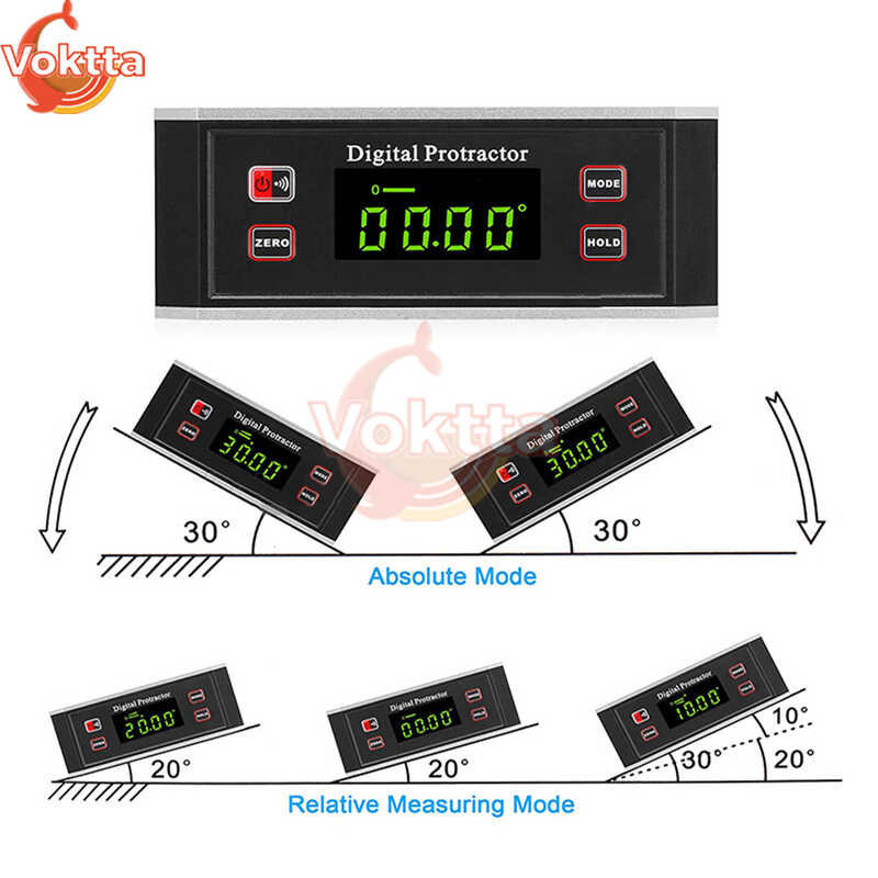 LCD Digital Magnetic Level Protractor Inclinometer 0~360degree Level ...