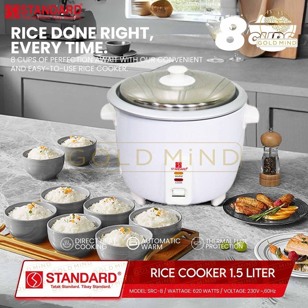 Standard Rice Cooker 1.5l (Plain White) - Yellow Elephant | Shopee ...