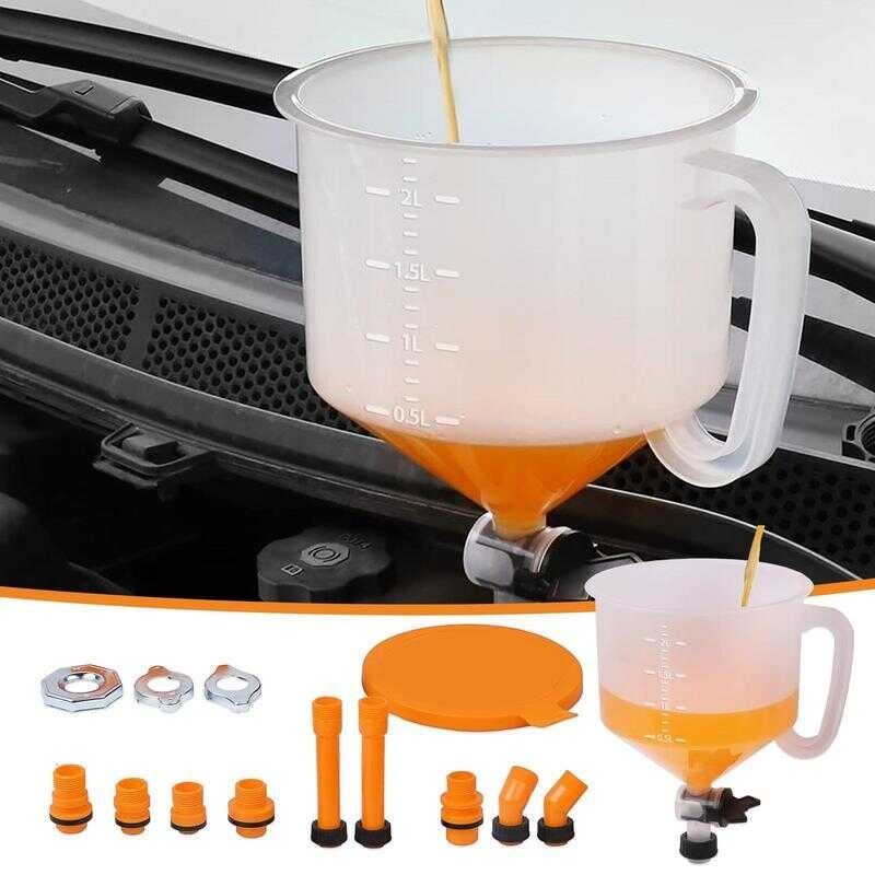 Car NoSpill Coolant Funnel Kit Spill Free Radiator Coolant Filling Funnel Bleeder 15Pcs