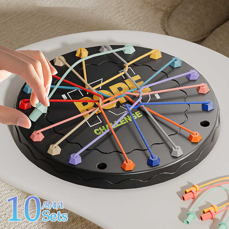 LY 1-10Sets Kid Rope Knots Puzzle Social Board Game Color E Twisted ...