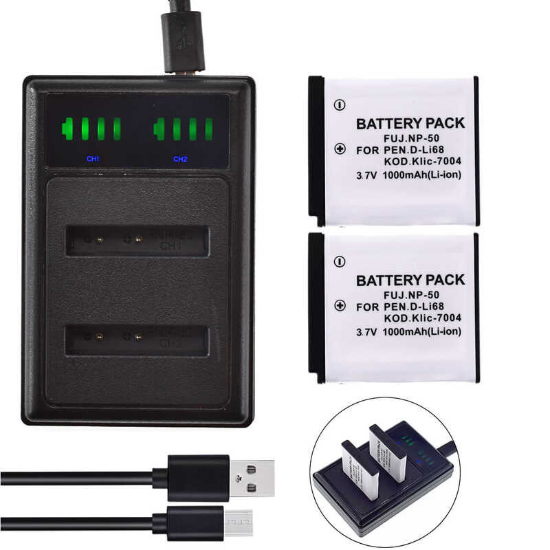 Battery +SLIM USB Charger para sa SX-50 NP50 SiOnyx Aurora PRO Night ...