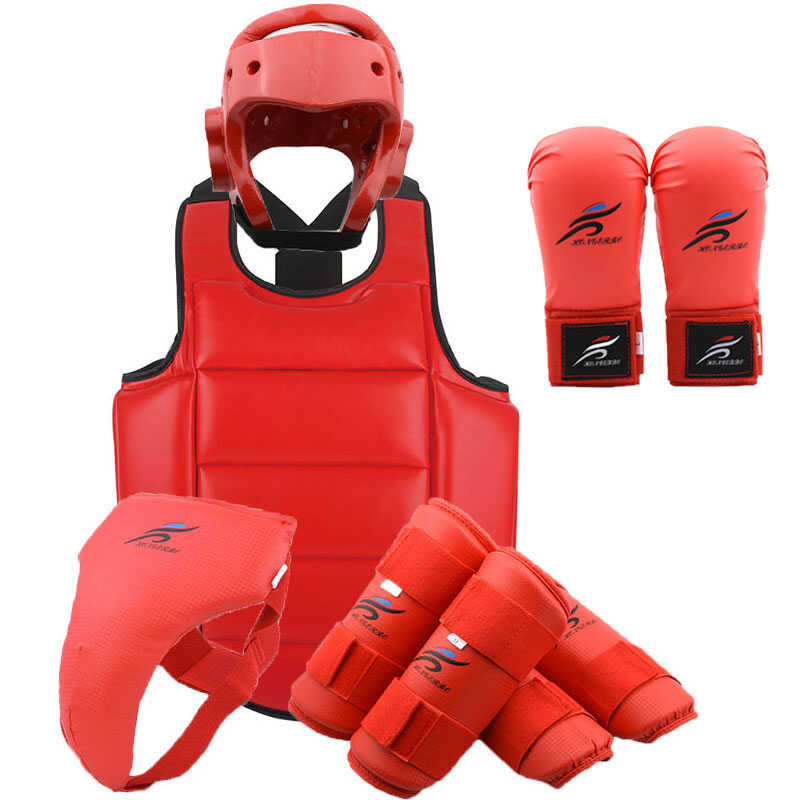 Karate Helmet Adults Child Taekwondo Pads Uniform Chest Vest Shin