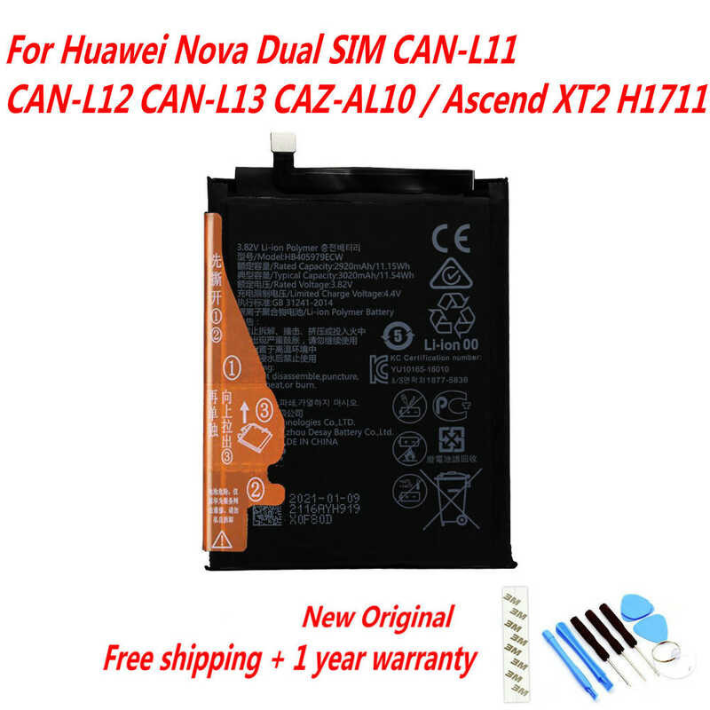 Original 3020mAh HB405979ECW Battery Huawei Nova Y5 2018 Y6S Y6 2019 ...