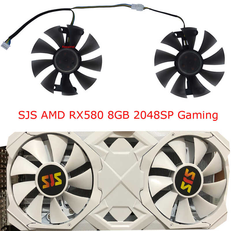 2Pcs/Set,Video Cards Fan,Fl801512vb,Gpu Cooler,For SJS AMD Rx580 RX 580 ...