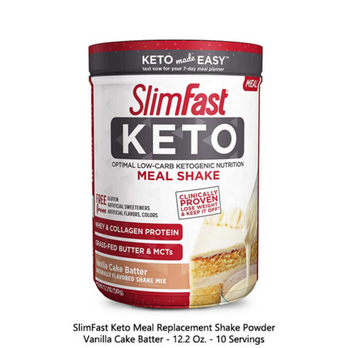 T18 Slimfast Keto Meal Replacement Shake Powder - Vanilla Cake Batter ...